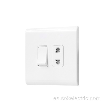 Interruptores británicos y zócalo 1Gang Switch 2Pin Socket